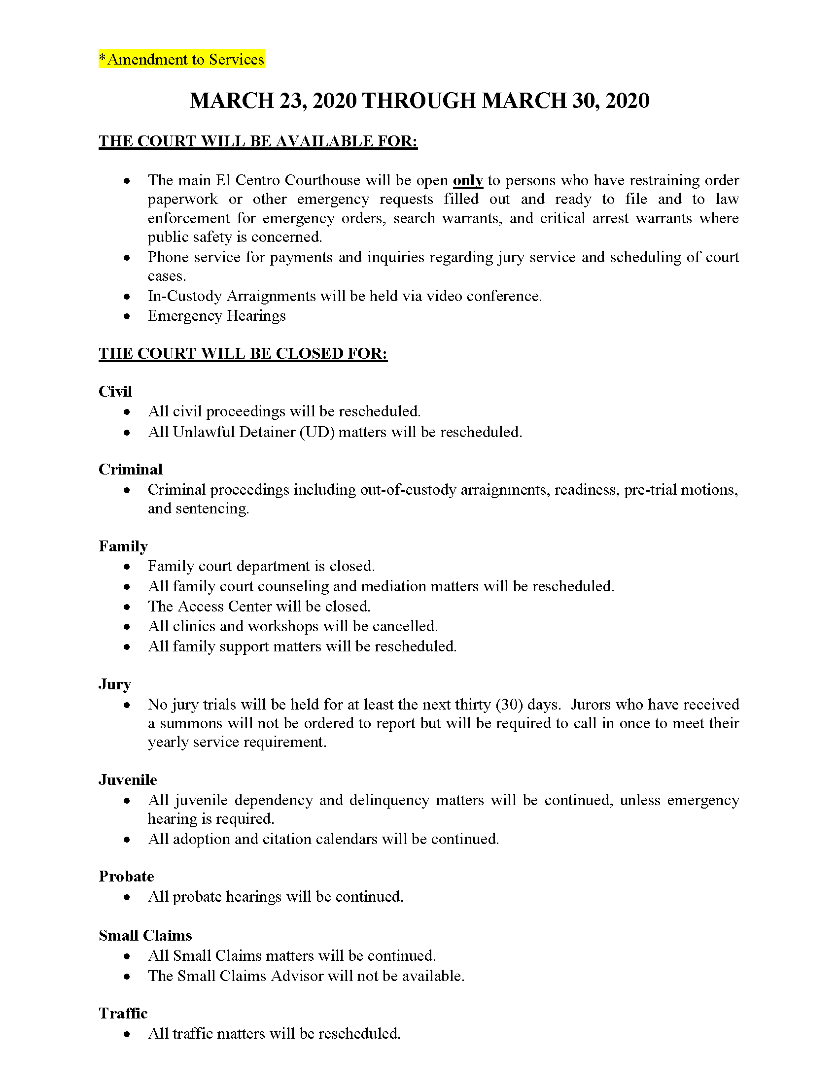 Press Release Court
